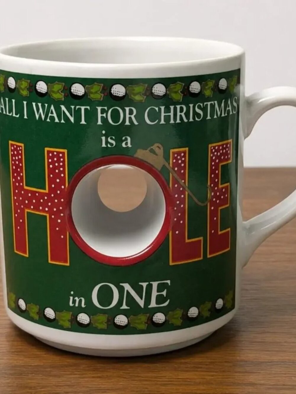 Vintage Papel Coffee Mug Official Hole in One Golf Ceramic Christmas Cup